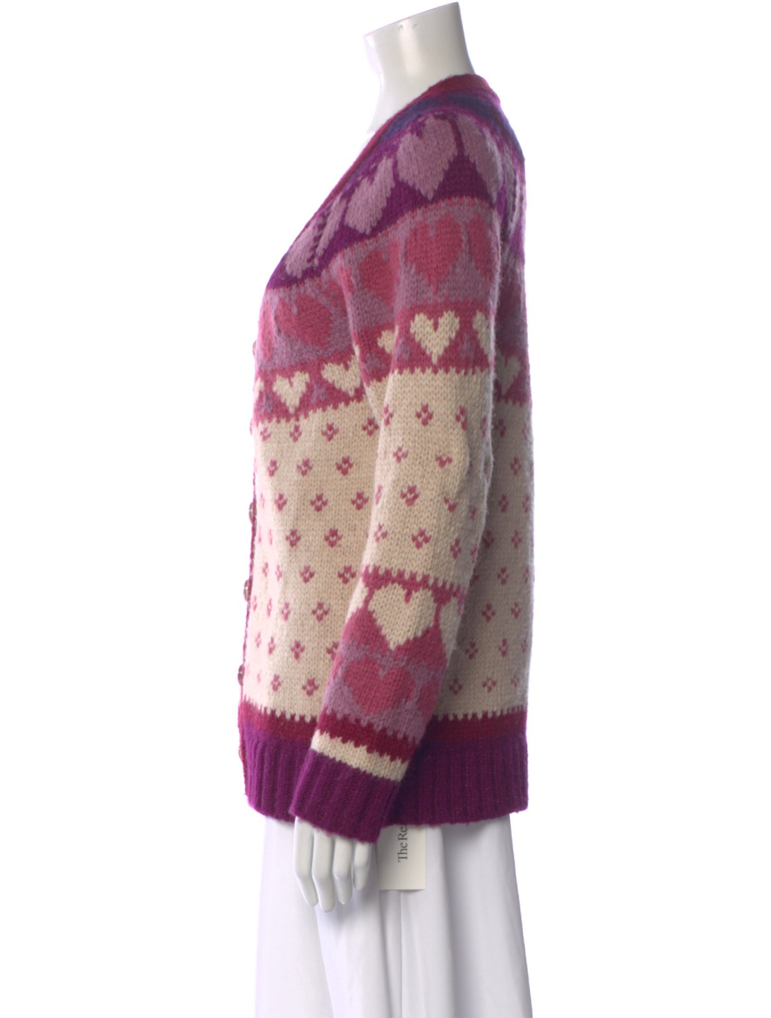 LoveShackFancy Floral Print V-Neck Sweater