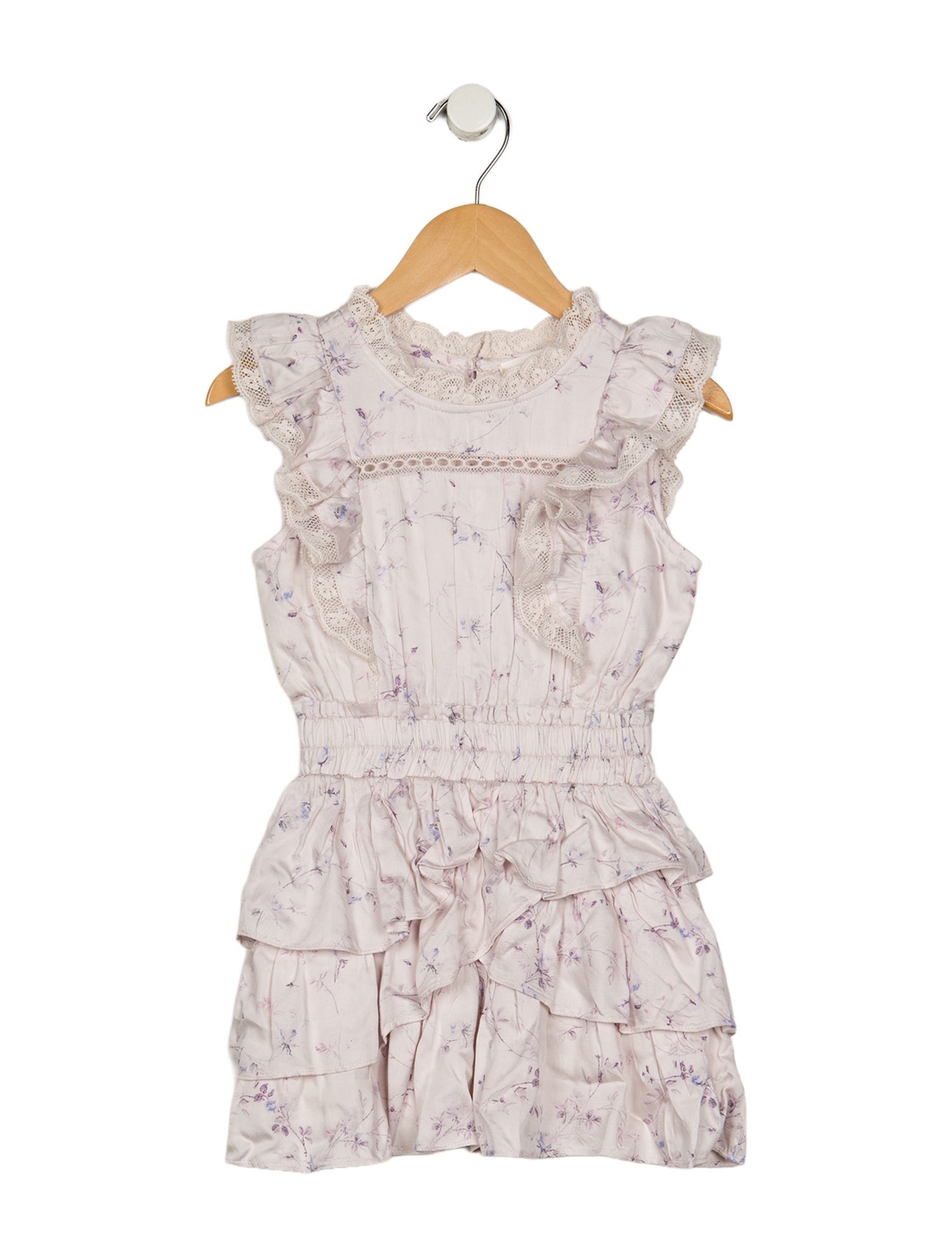 LoveShackFancy Pink patterned sleeveless dress with button closure