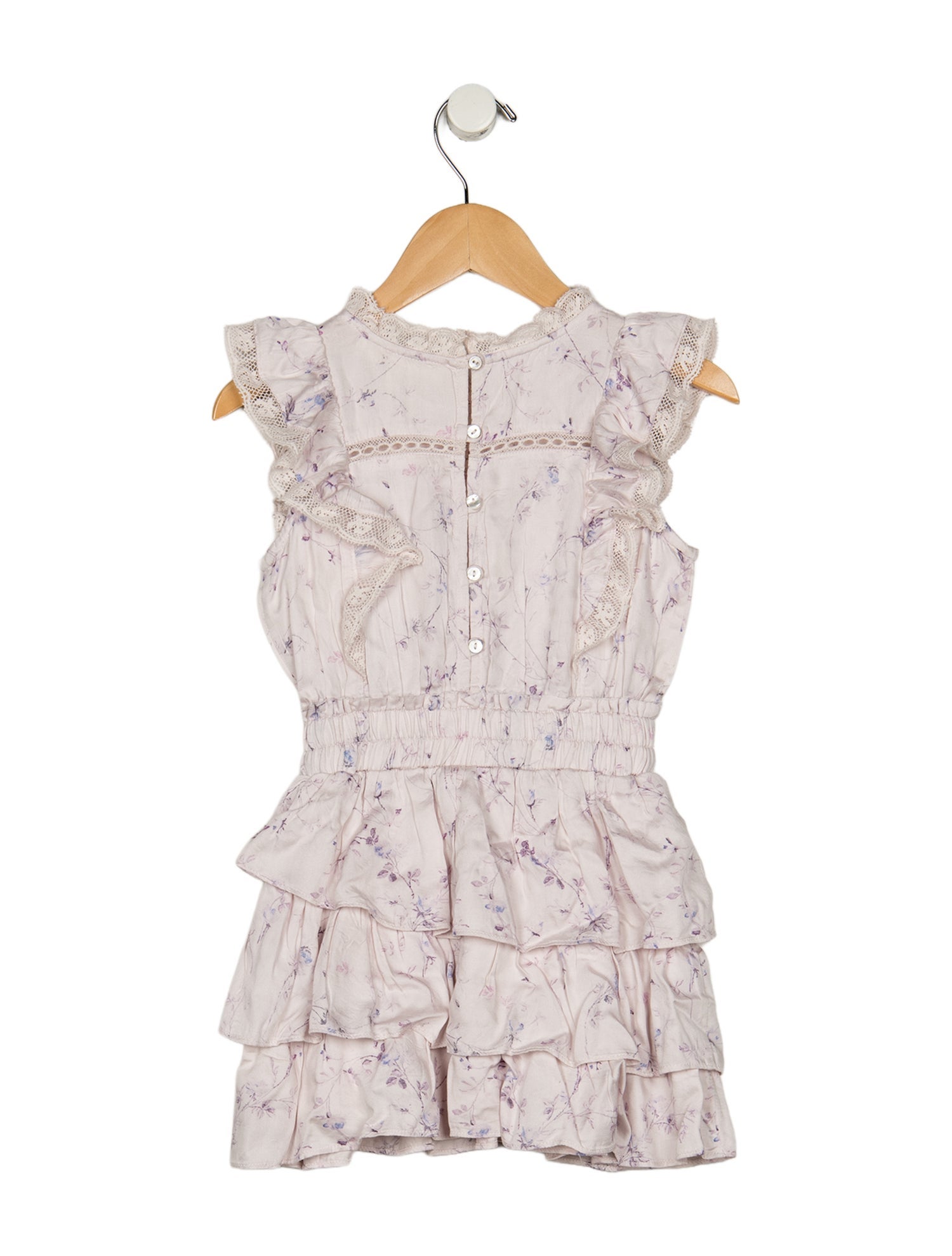 LoveShackFancy Pink patterned sleeveless dress with button closure