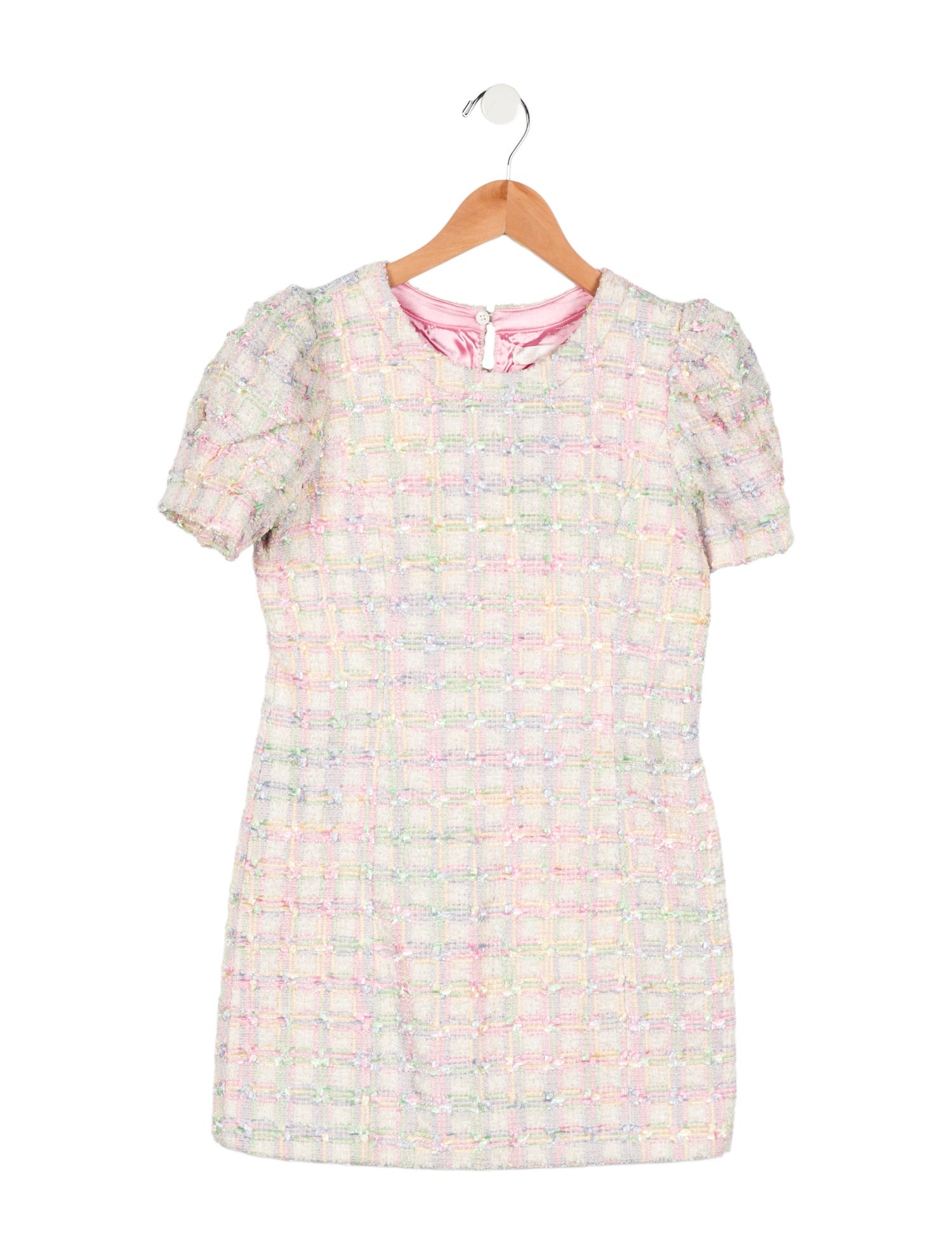 LoveShackFancy Girls' Tweed Patterned Dress