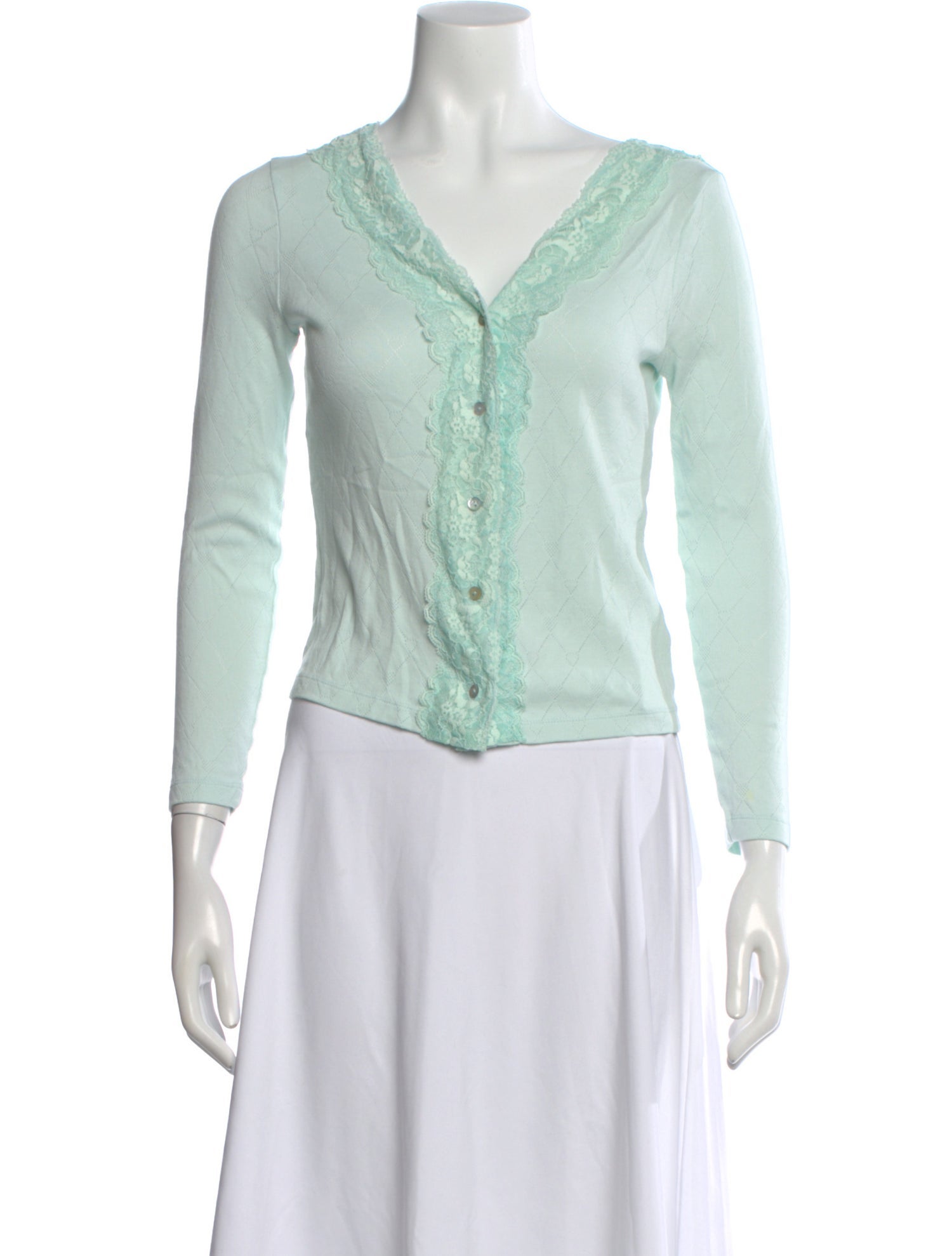 LoveShackFancy Patterned V-Neck Sweater