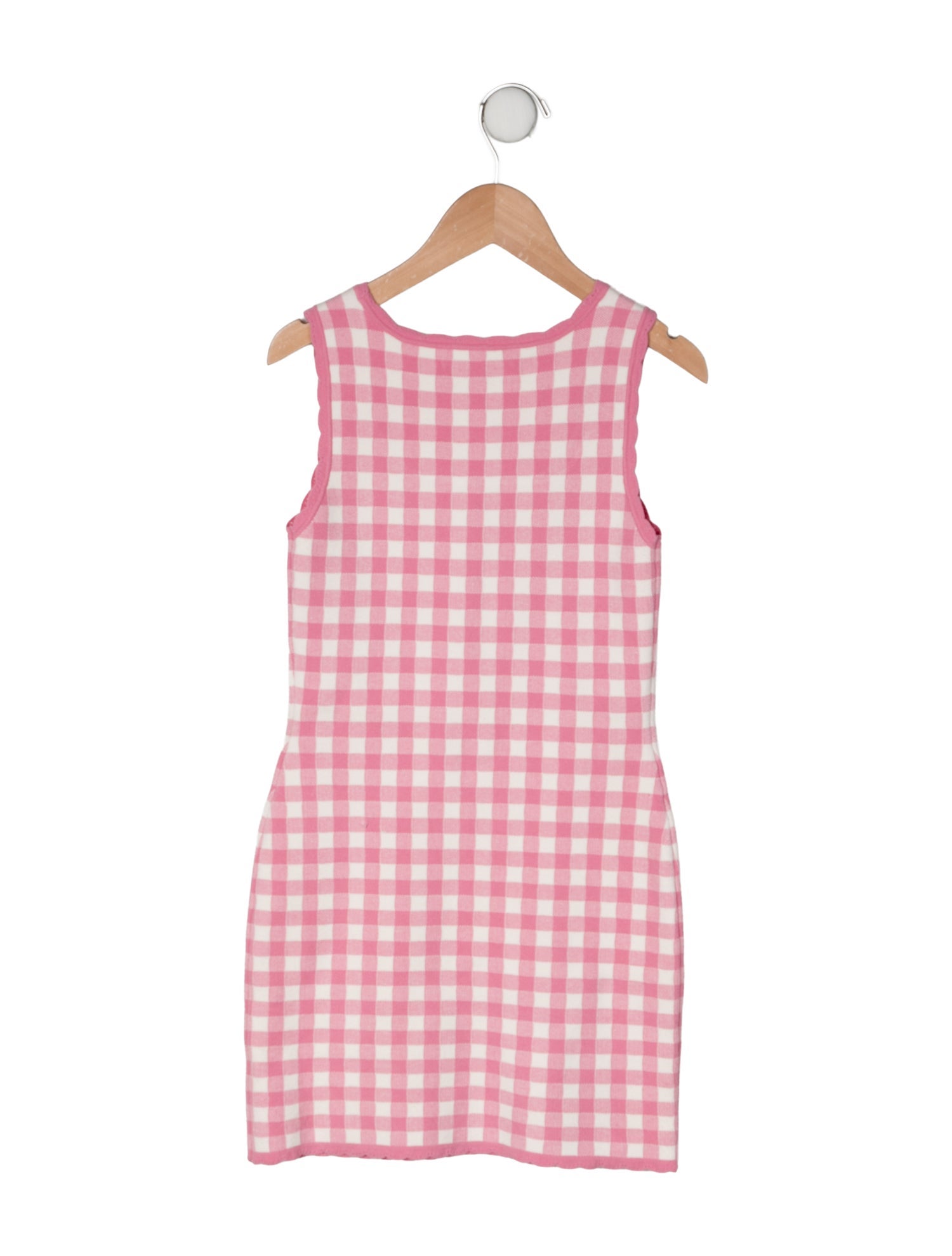 LoveShackFancy Check Motif Sleeveless Dress