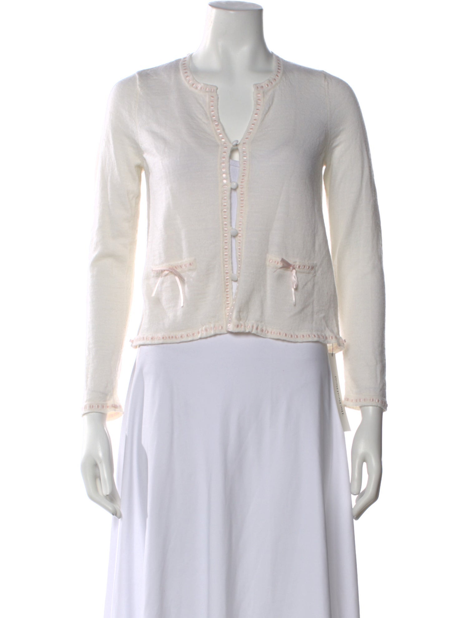 LoveShackFancy Wool Open Front Sweater