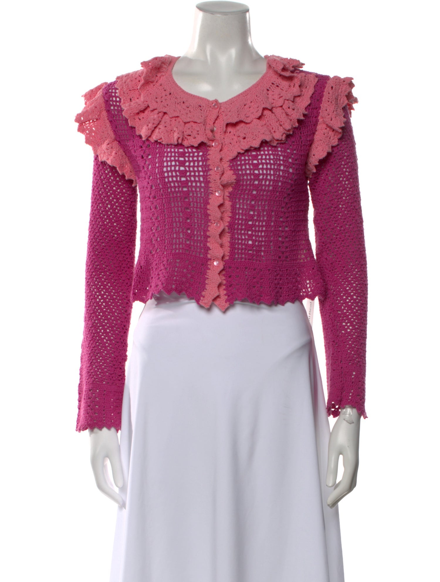 LoveShackFancy Patterned V-Neck Sweater