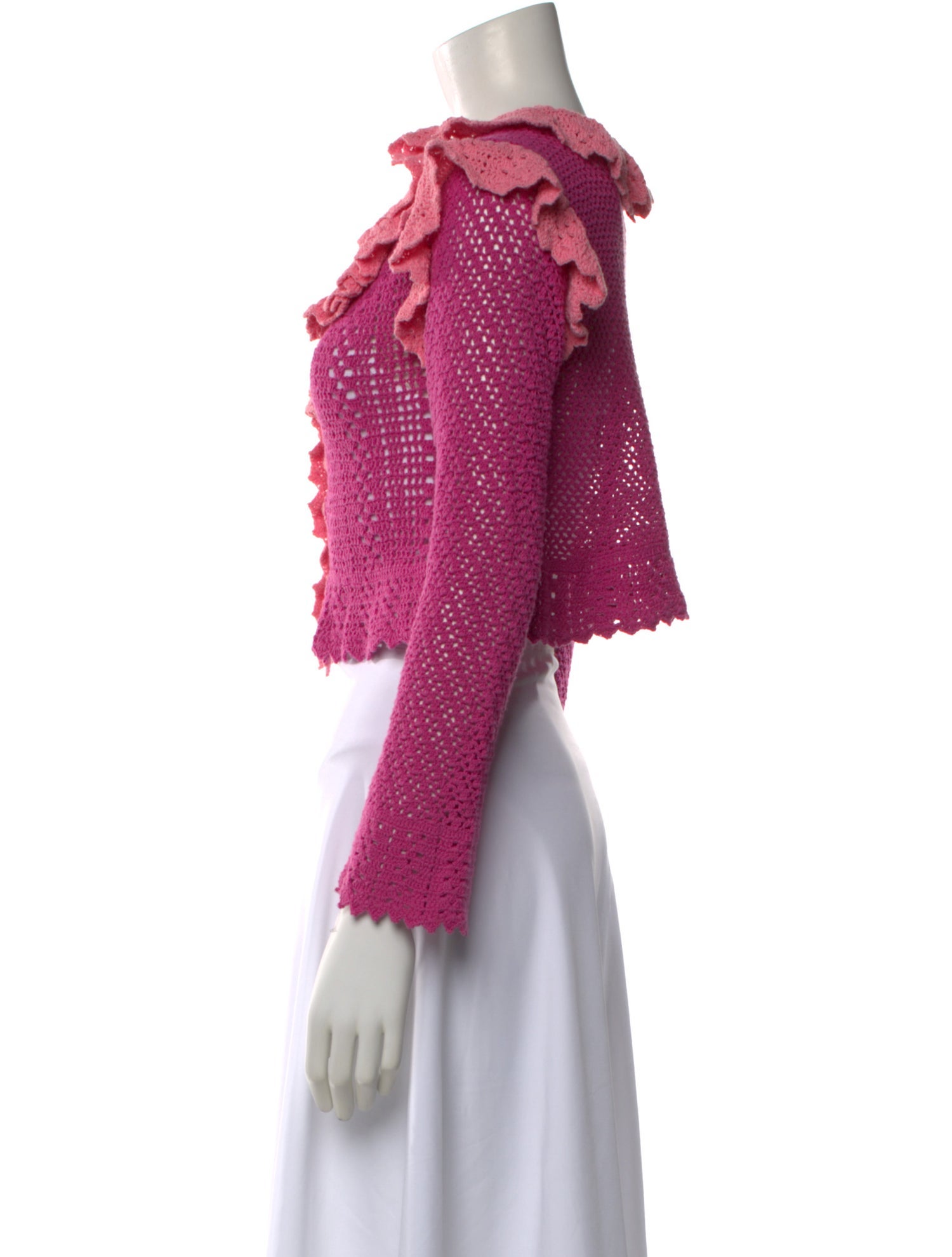 LoveShackFancy Patterned V-Neck Sweater