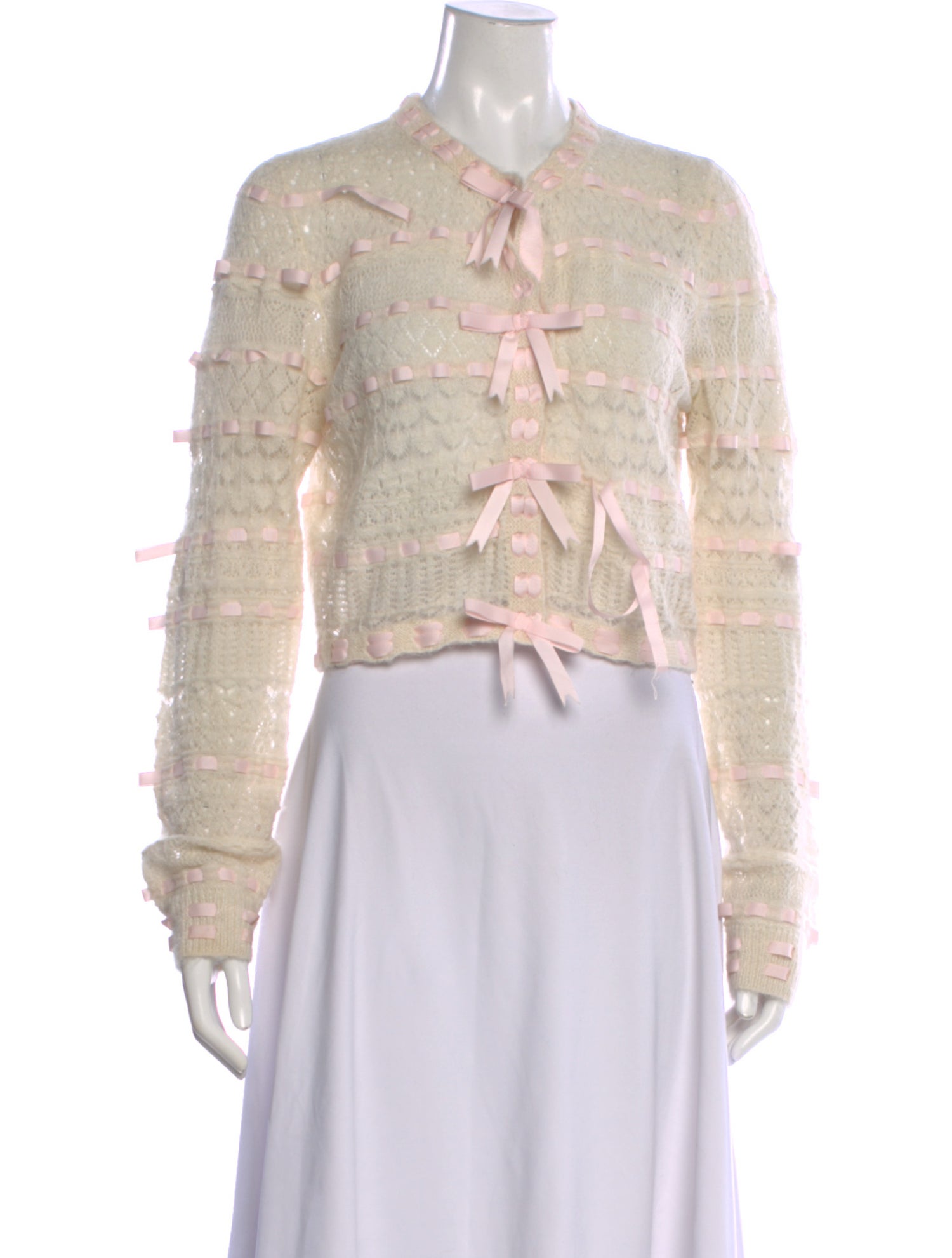 LoveShackFancy Patterned Open Front Sweater