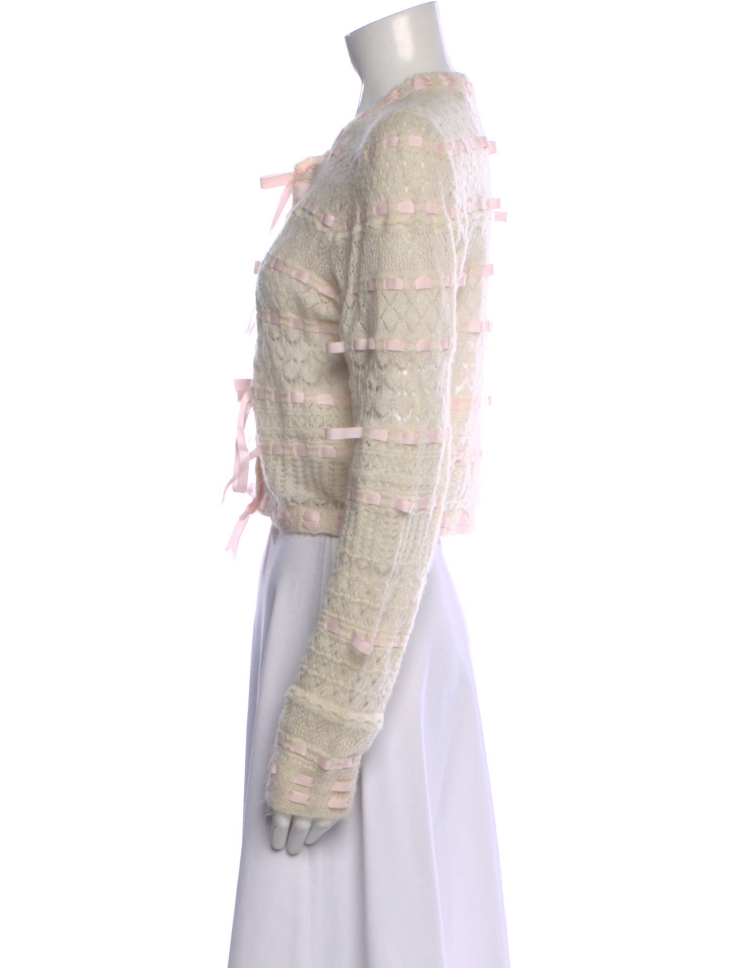 LoveShackFancy Patterned Open Front Sweater