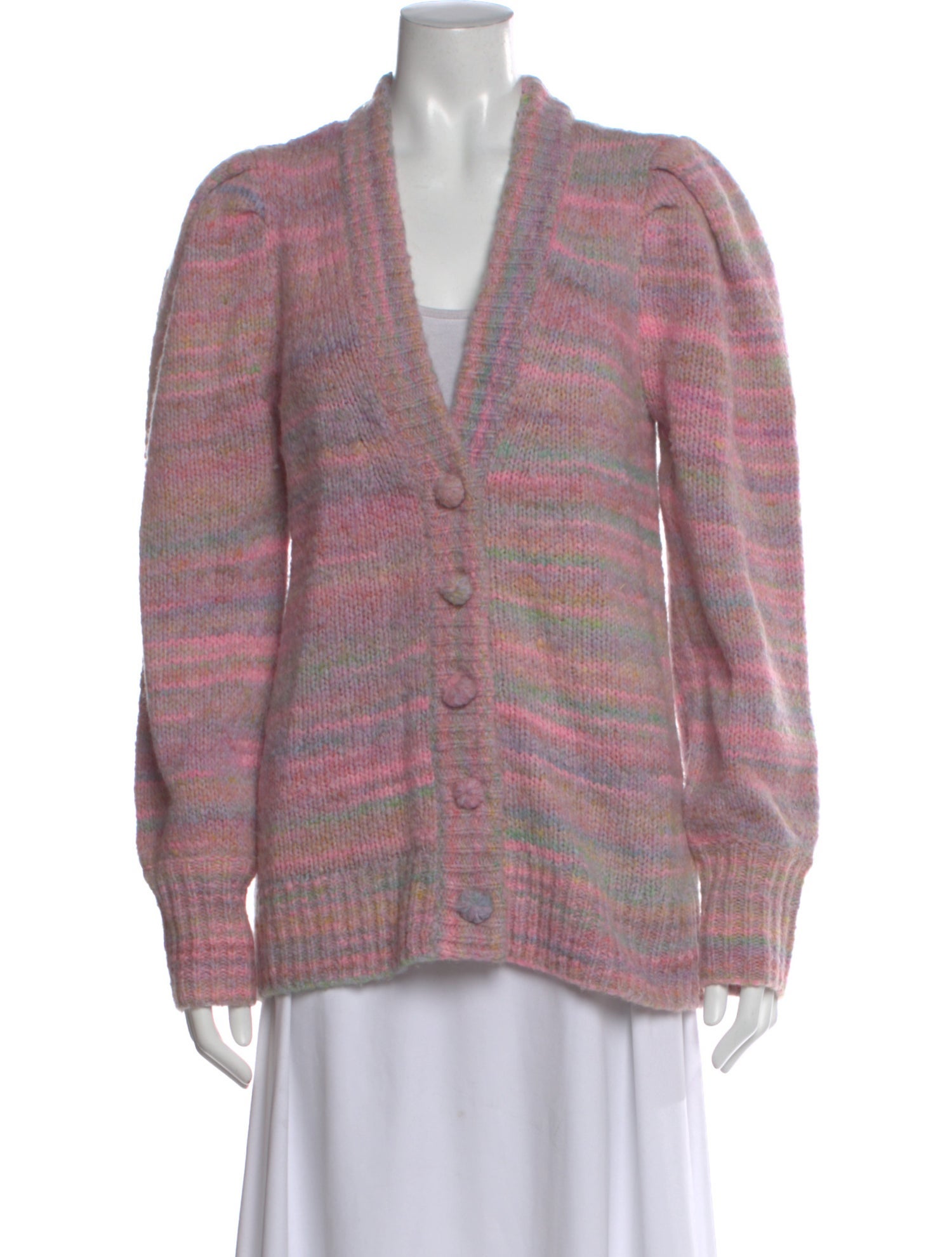 LoveShackFancy Patterned V-Neck Sweater