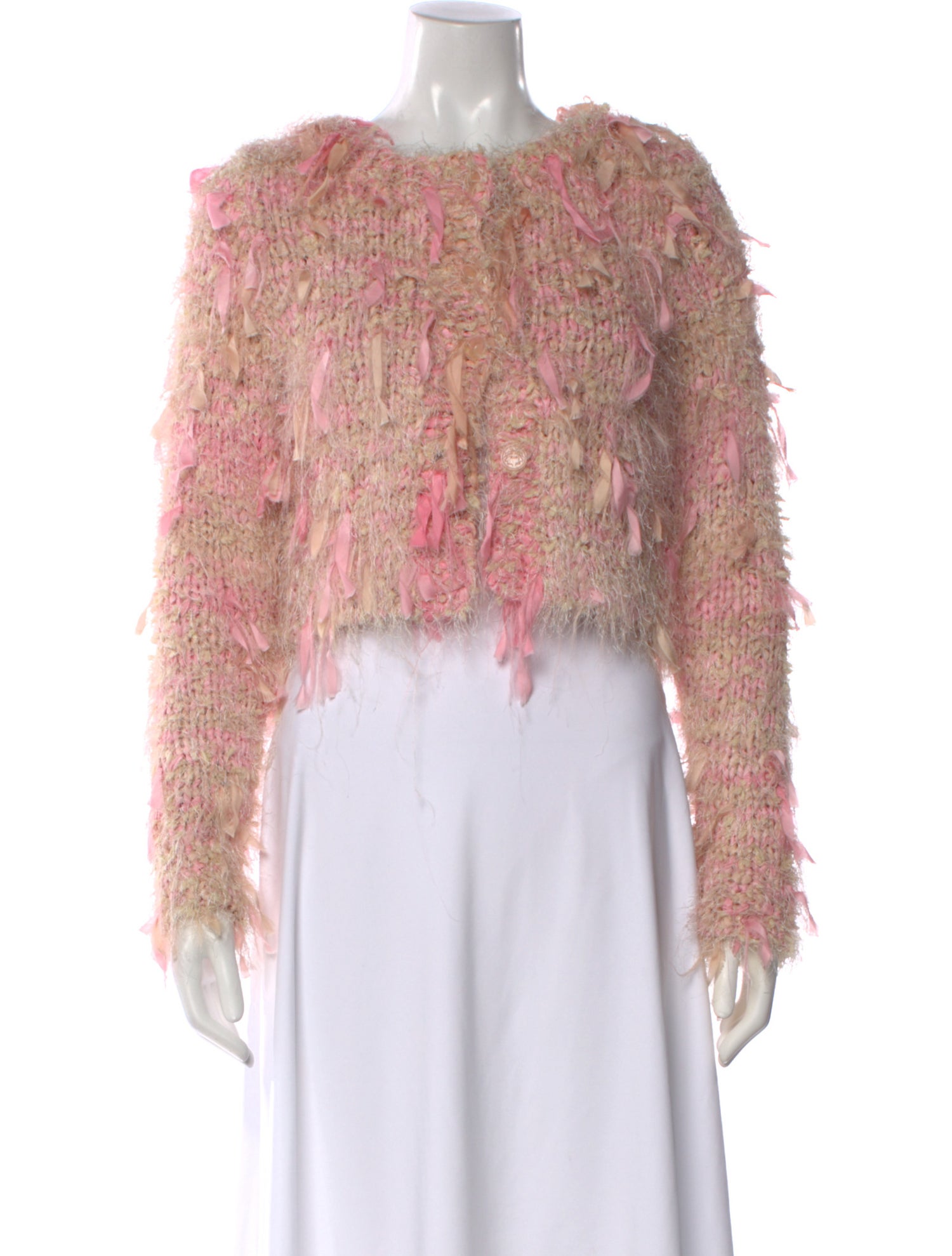 LoveShackFancy Patterned Open Front Sweater