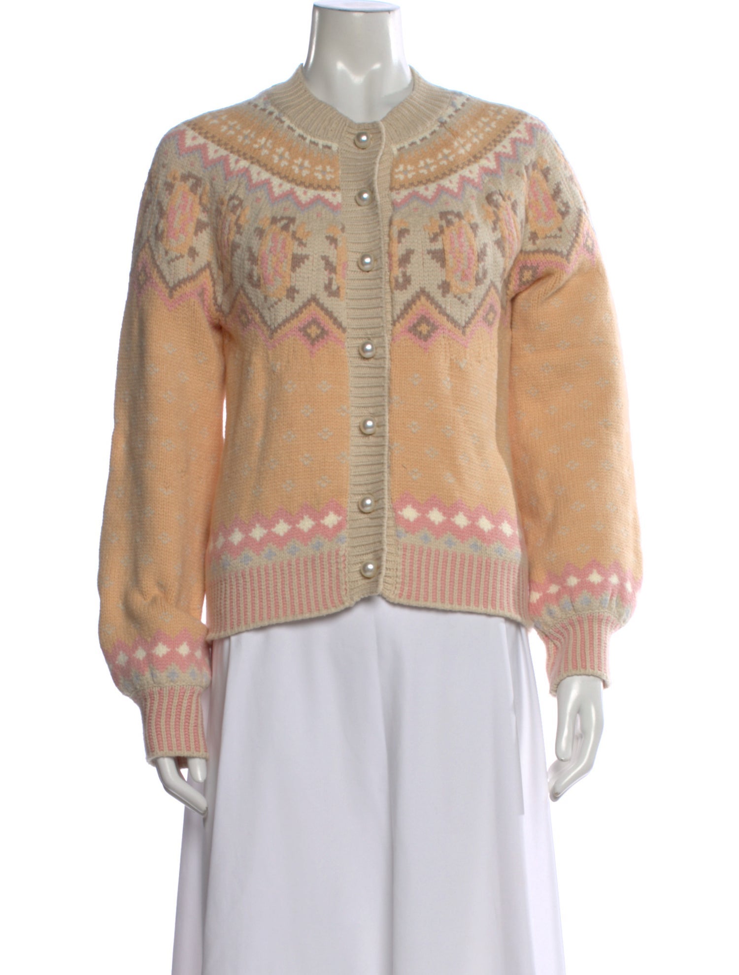 LoveShackFancy Patterned Crew Neck Sweater
