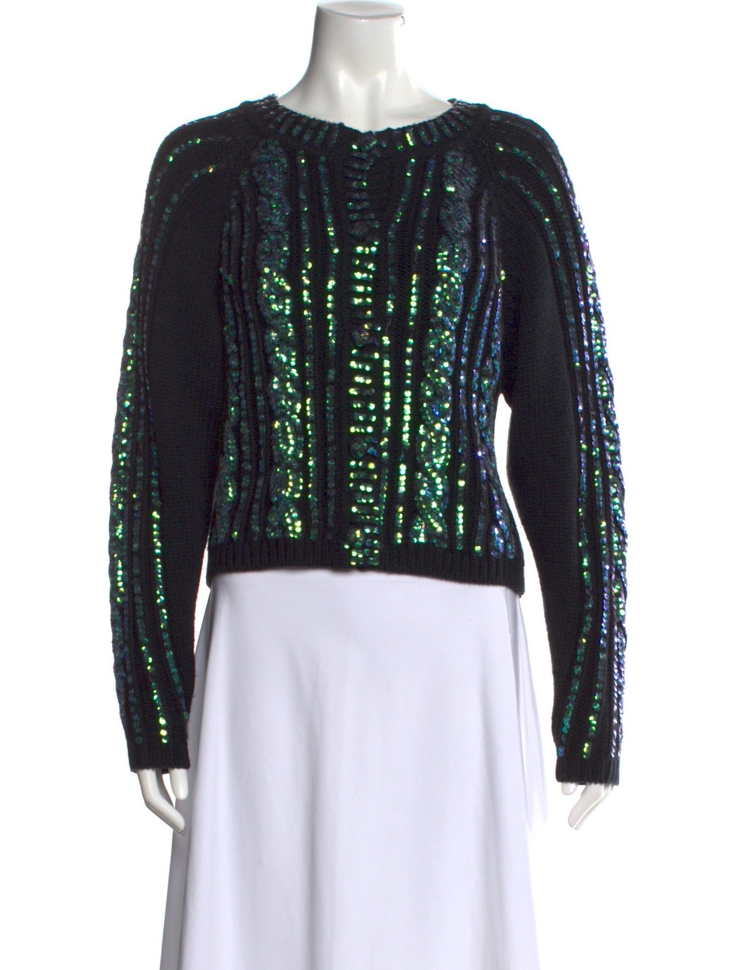 LoveShackFancy Patterned Crew Neck Sweater