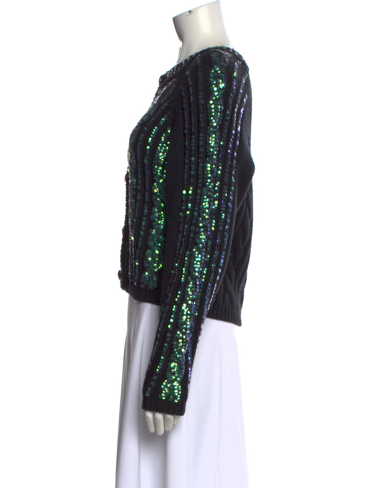 LoveShackFancy Patterned Crew Neck Sweater