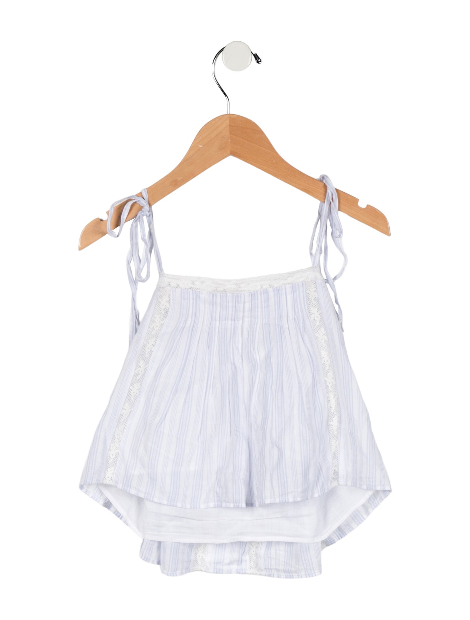 LoveShackFancy Girls' Sleeveless Striped Blouse