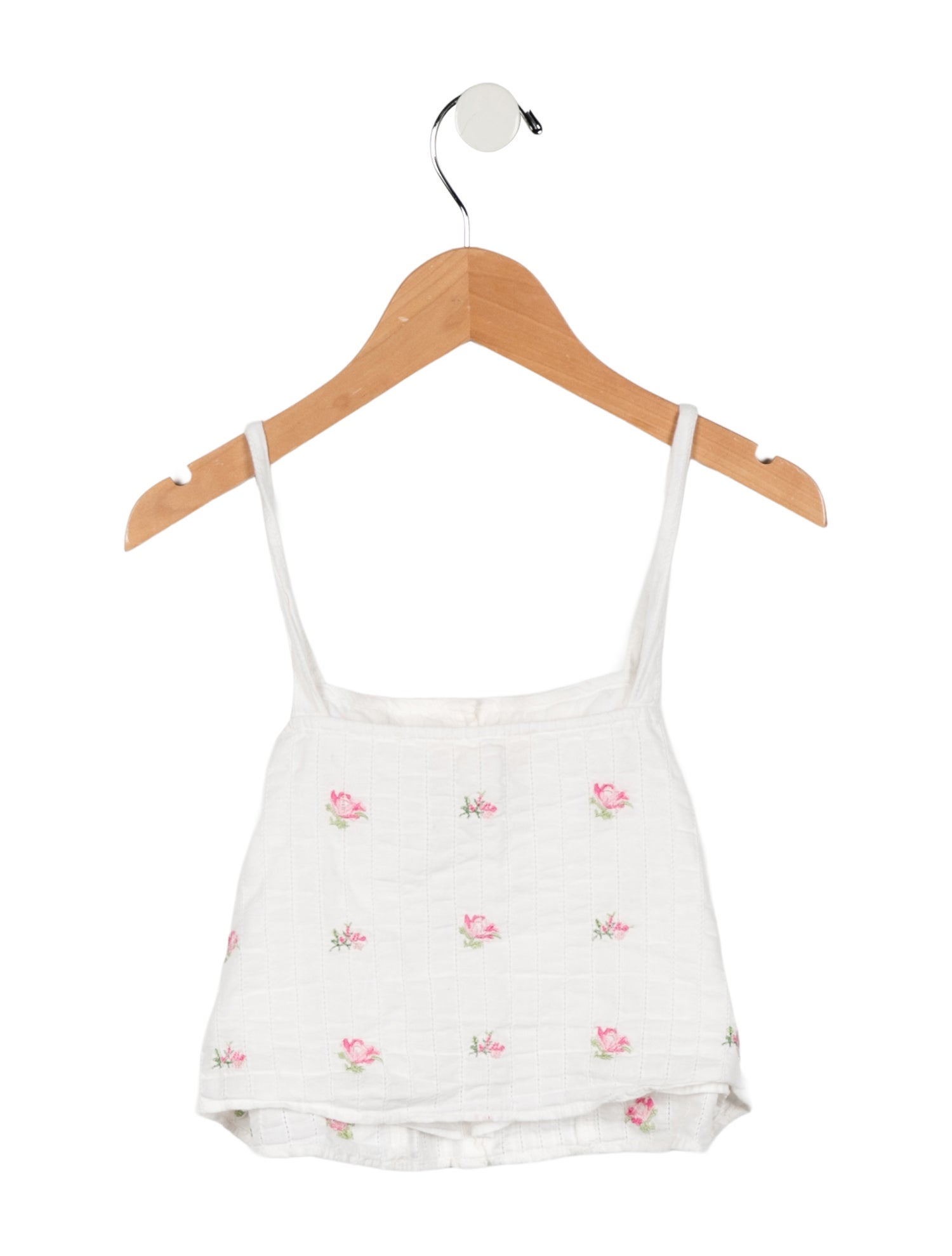 LoveShackFancy Girls' Sleeveless Floral Print Blouse