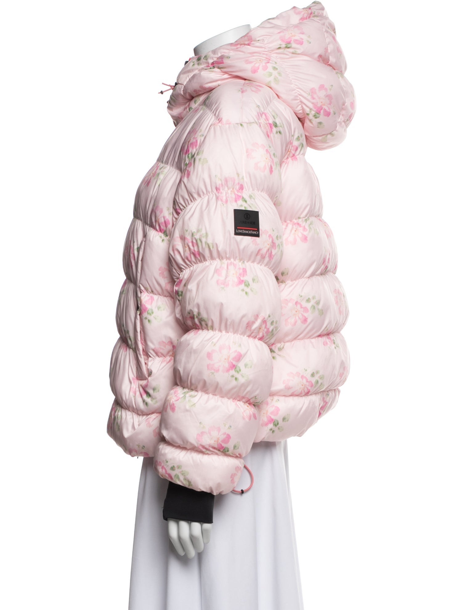LoveShackFancy Floral Print Down Coat