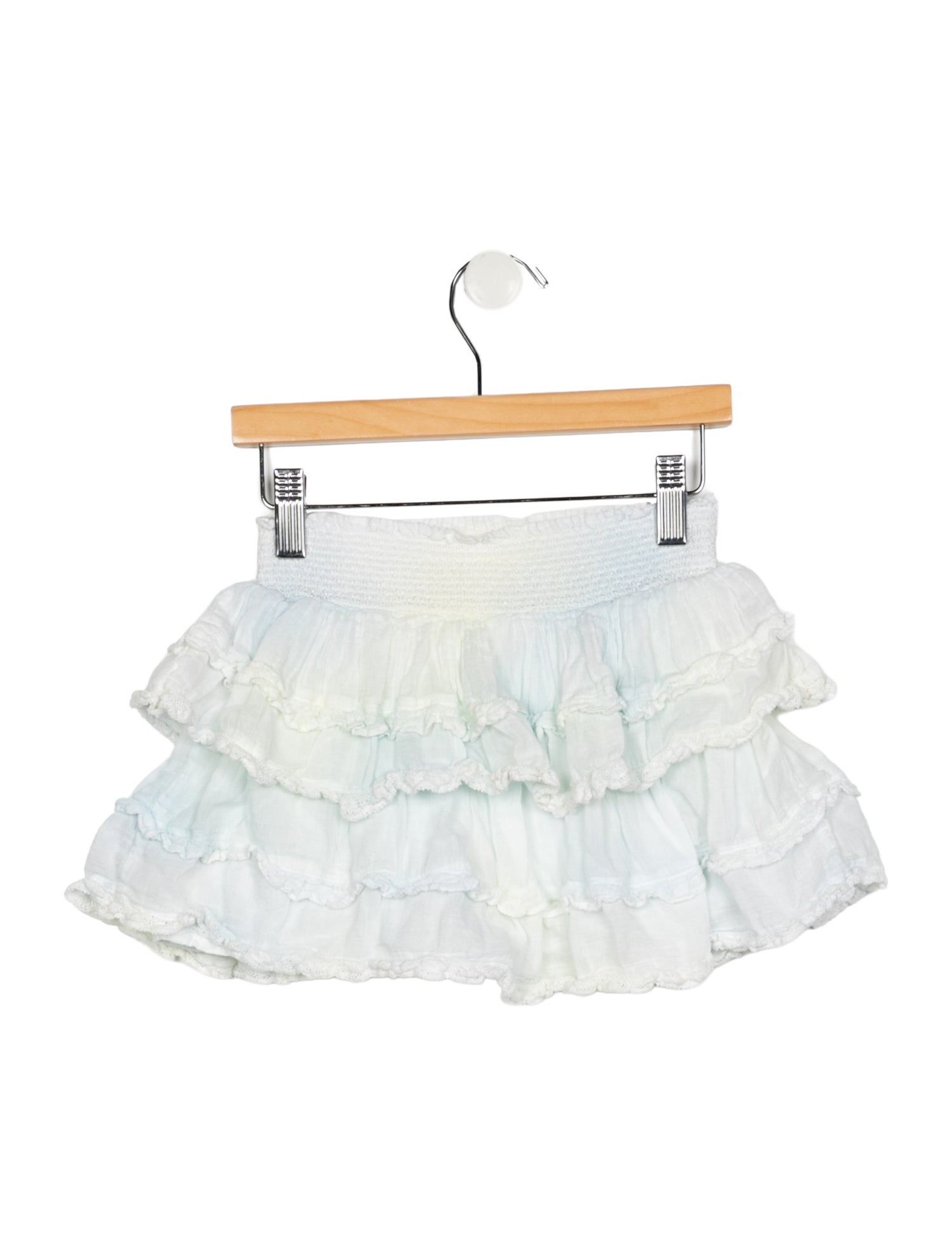 LoveShackFancy Cotton green skirt with elastic waist