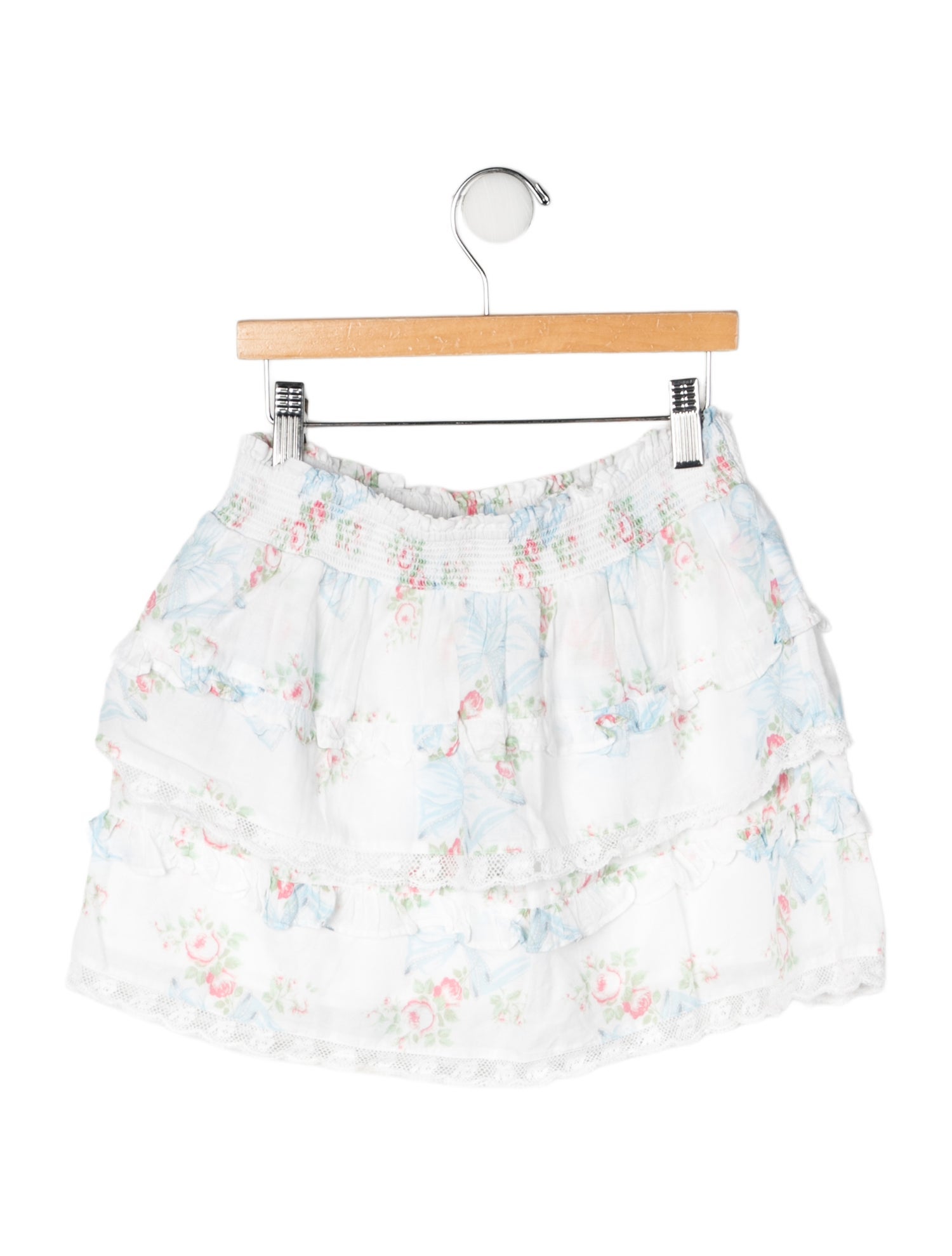 LoveShackFancy Girls Ruffle Floral Skirt