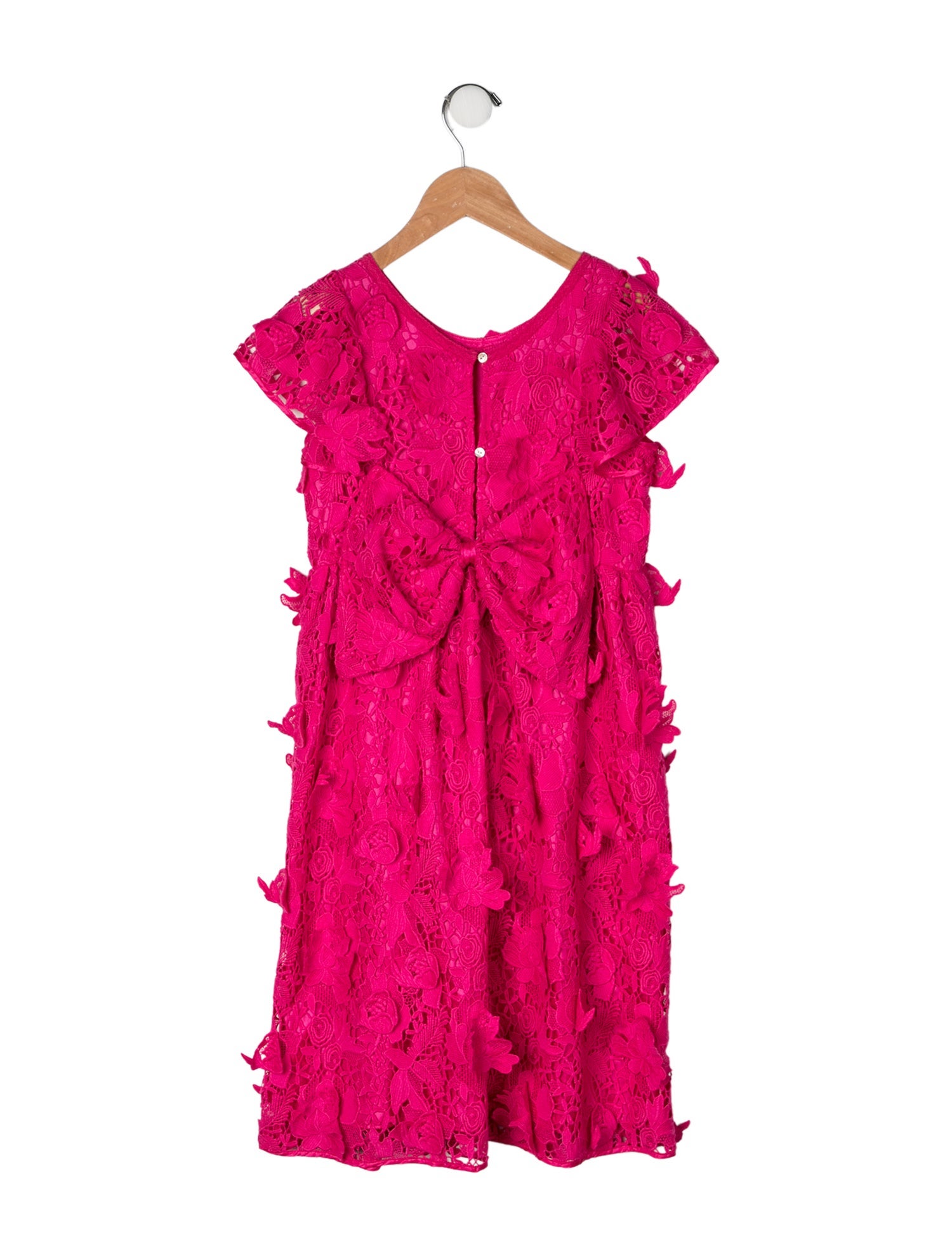 LoveShackFancy Mesh And Embroidered Accent Short Sleeve Dress