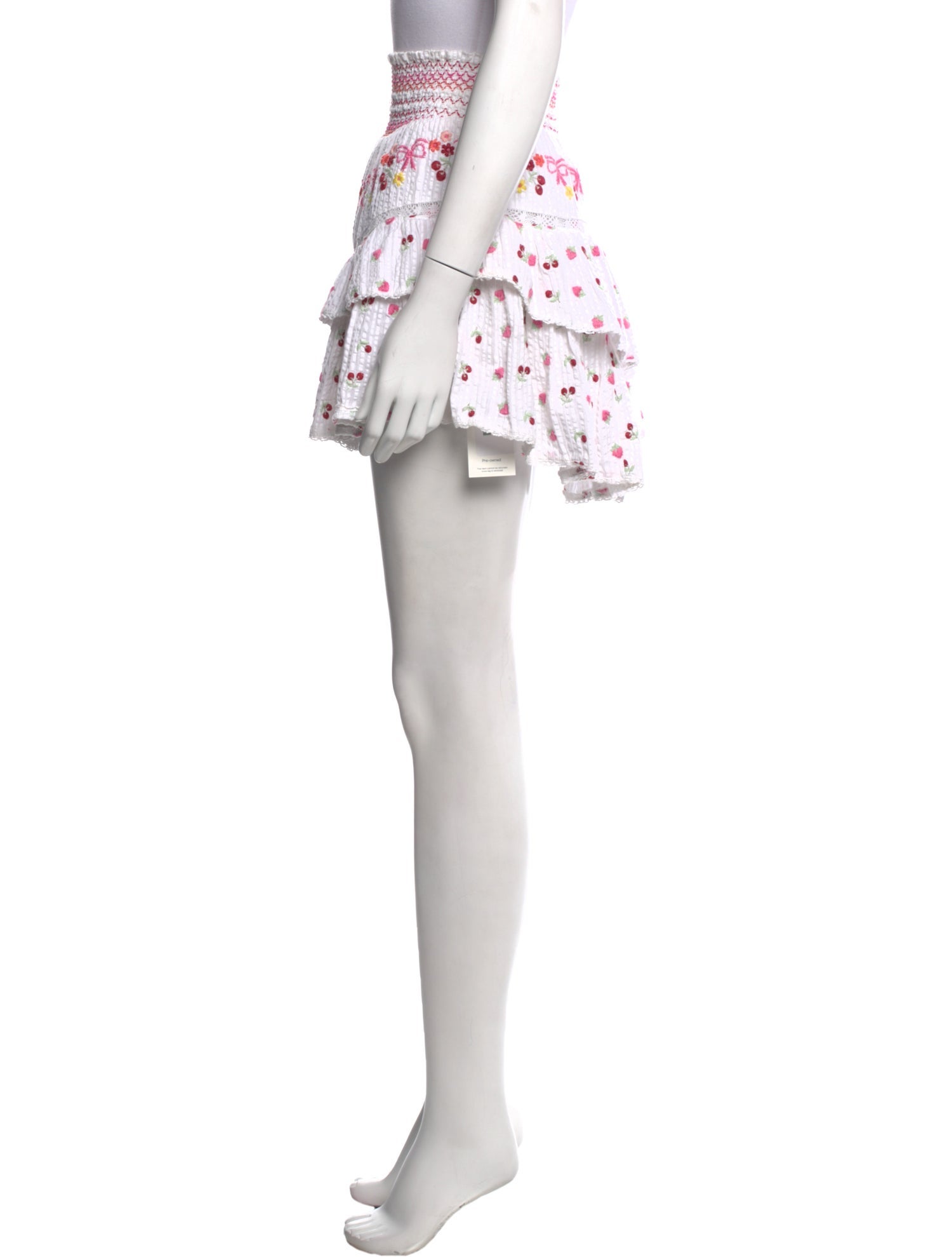 LoveShackFancy Floral Print Mini Skirt