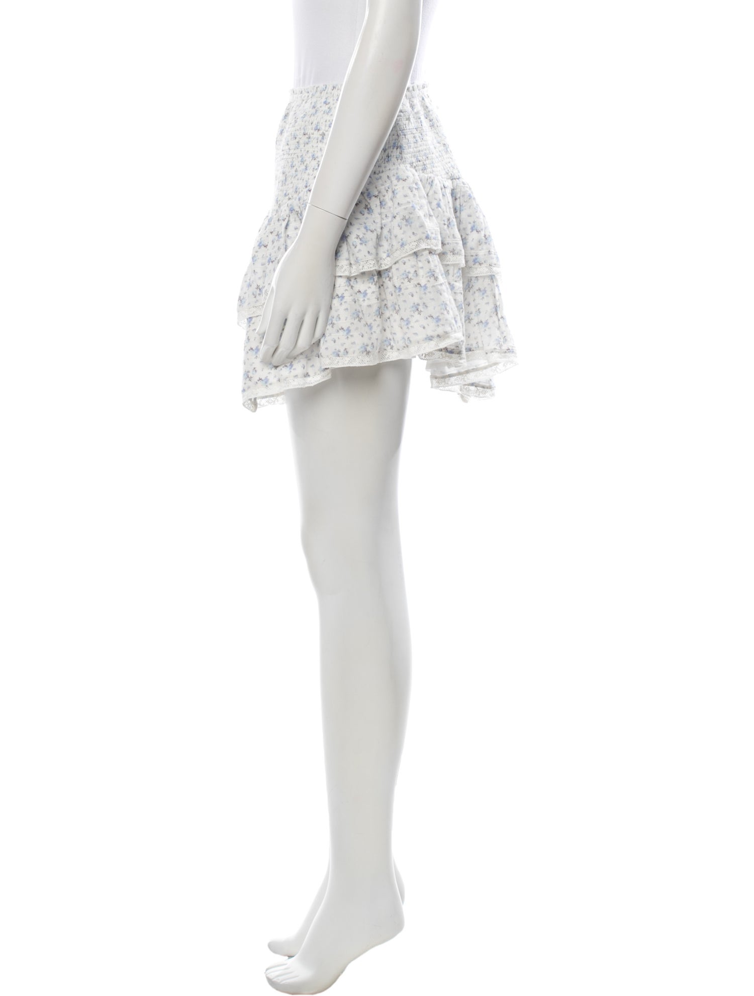 LoveShackFancy Floral Print Mini Skirt