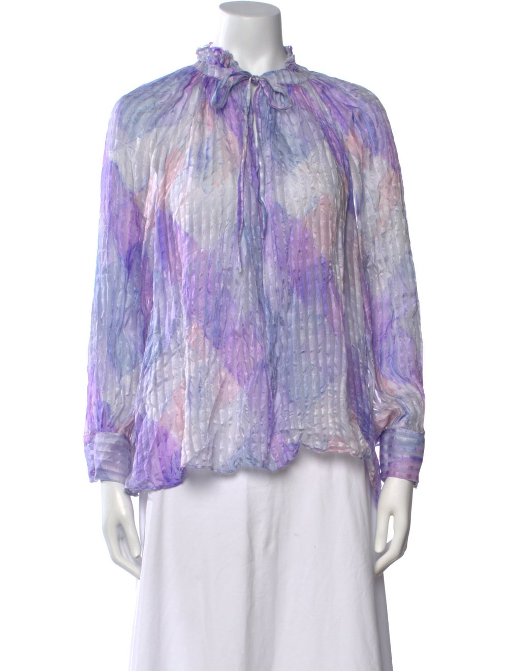 LoveShackFancy Silk Printed Blouse