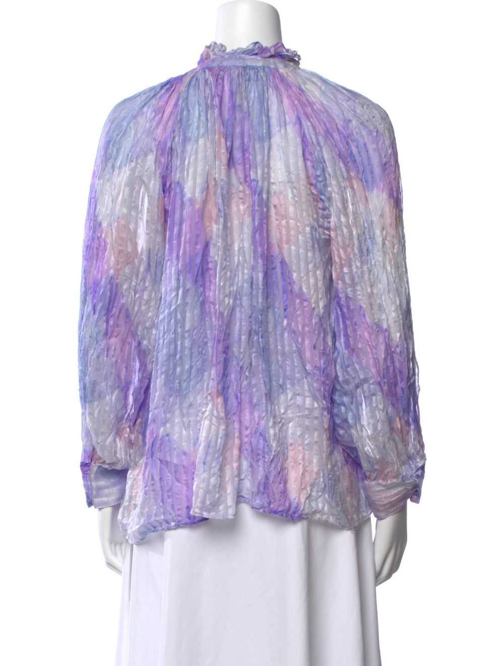 LoveShackFancy Silk Printed Blouse View 3