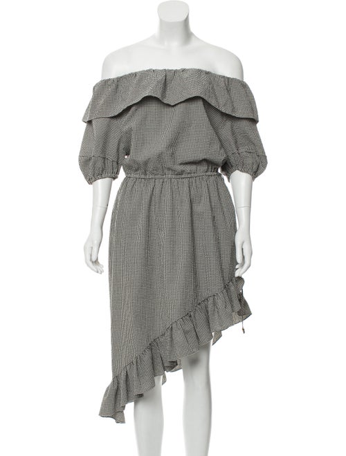 LoveShackFancy Haley Seersucker Dress Black