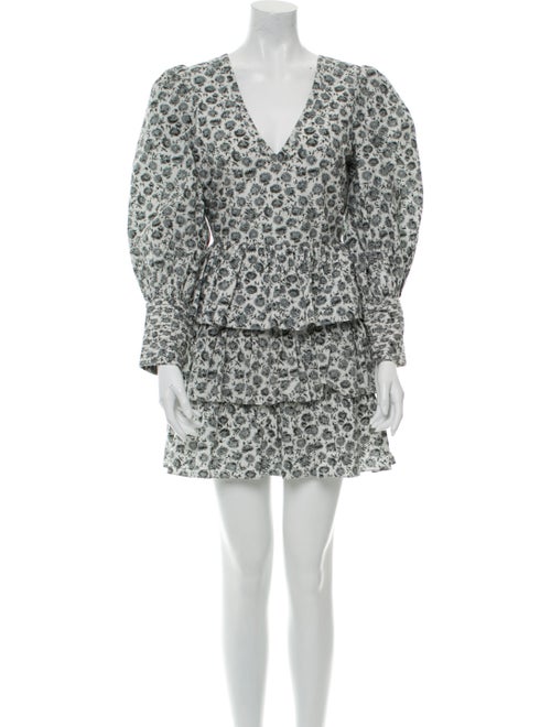 LoveShackFancy Floral Print Mini Dress