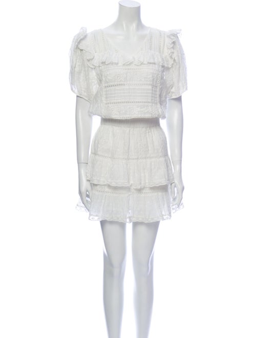 LoveShackFancy Lace Pattern Mini Dress White