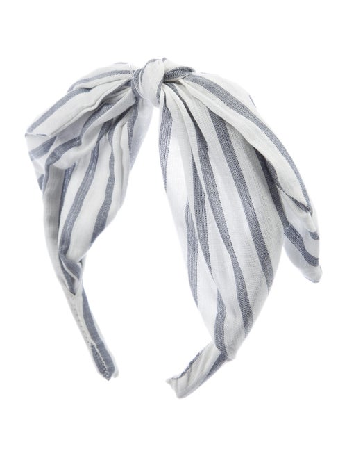 LoveShackFancy Striped Woven Headband White