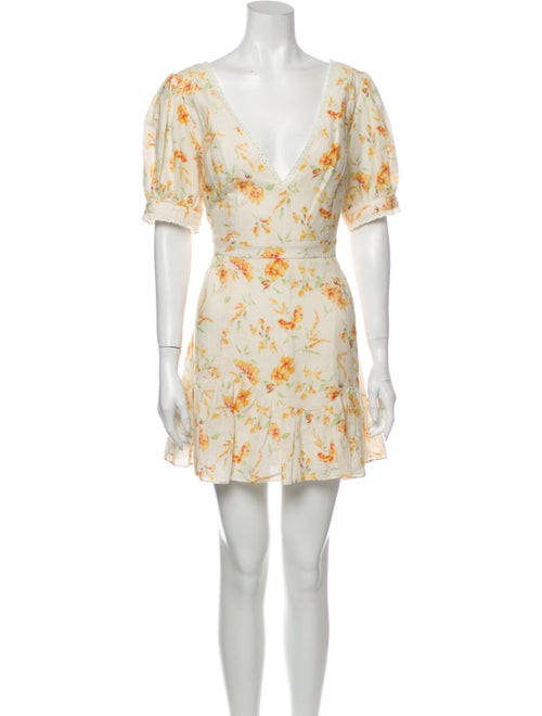 LoveShackFancy Floral Print Mini Dress