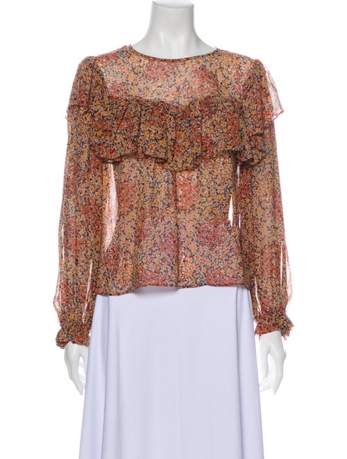 LoveShackFancy Silk Floral Print Blouse w/ Tags Or