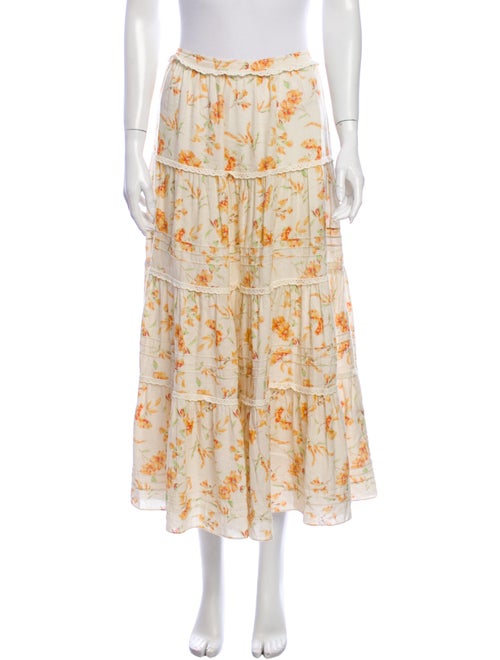 LoveShackFancy 2019 Long Skirt Orange