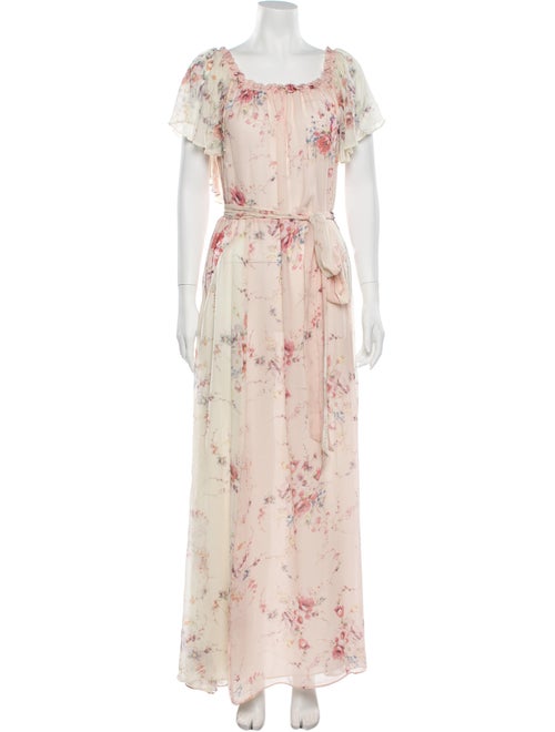 LoveShackFancy Silk Long Dress Pink