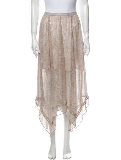 LoveShackFancy Silk Midi Length Skirt