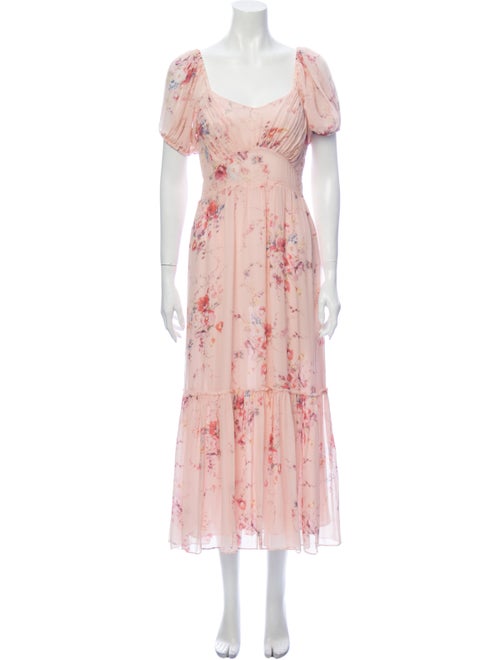 LoveShackFancy Silk Long Dress Pink