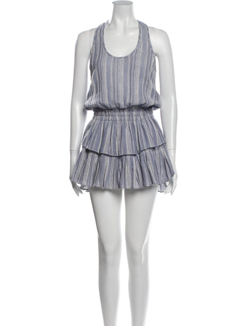 LoveShackFancy Striped Mini Dress Blue