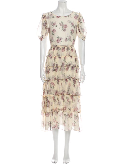 LoveShackFancy Silk Long Dress White