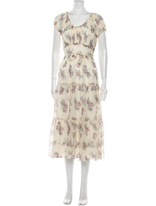 LoveShackFancy Silk Long Dress White