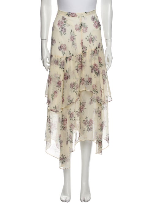 LoveShackFancy Silk Midi Length Skirt