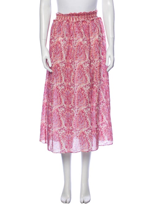 LoveShackFancy Paisley Print Midi Length Skirt