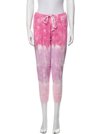 LoveShackFancy Tie-Dye Print Raw-Edge Trim Sweatpants