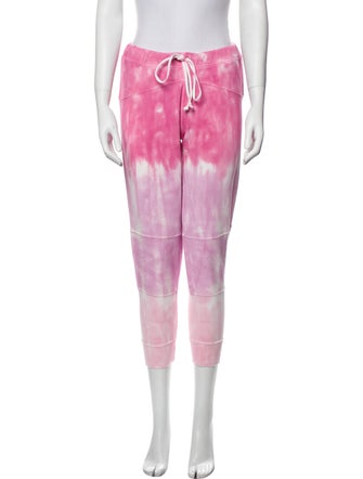 LoveShackFancy Tie-Dye Print Raw-Edge Trim Sweatpants