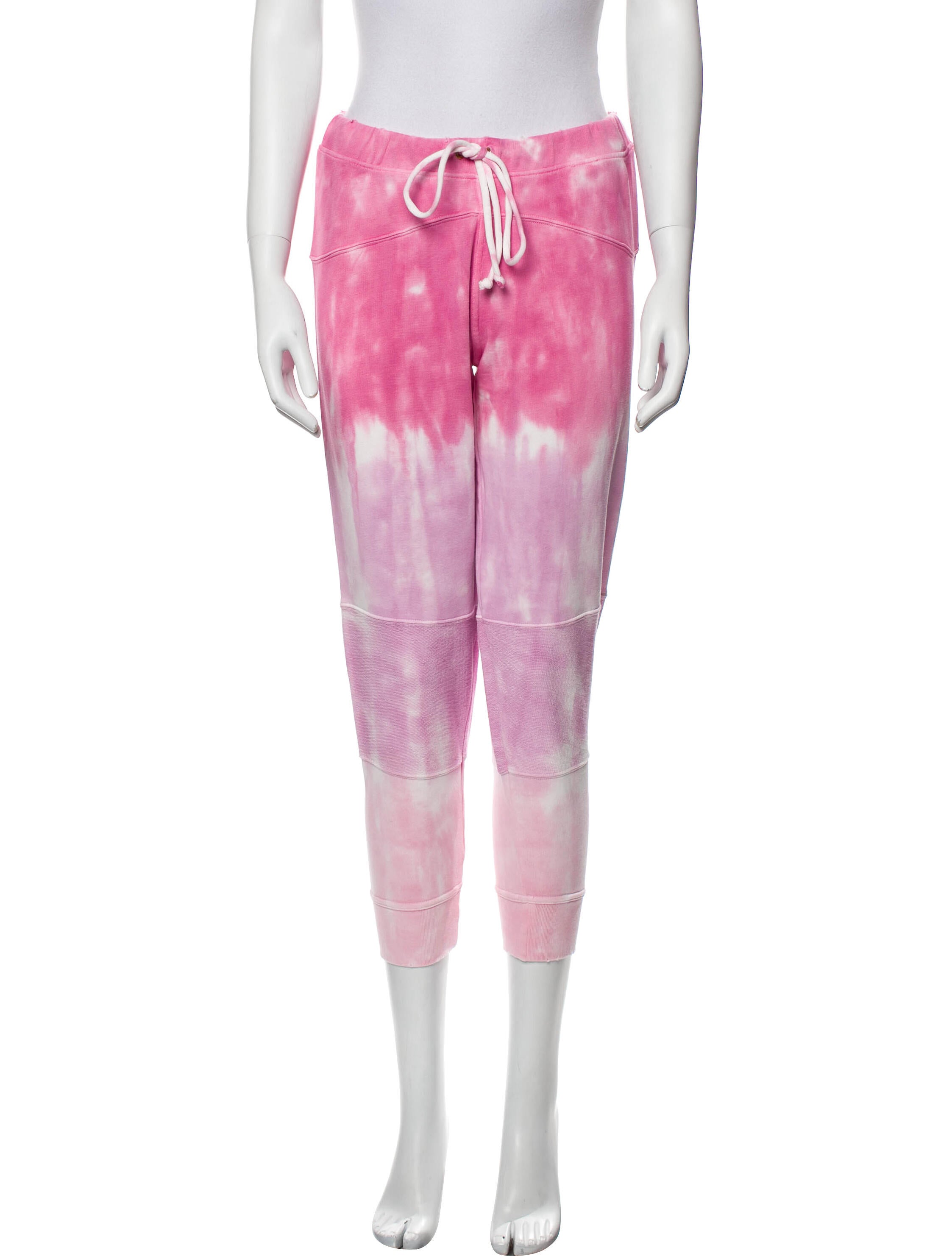 LoveShackFancy Tie-Dye Print Raw-Edge Trim Sweatpants