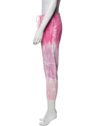 LoveShackFancy Tie-Dye Print Raw-Edge Trim Sweatpants