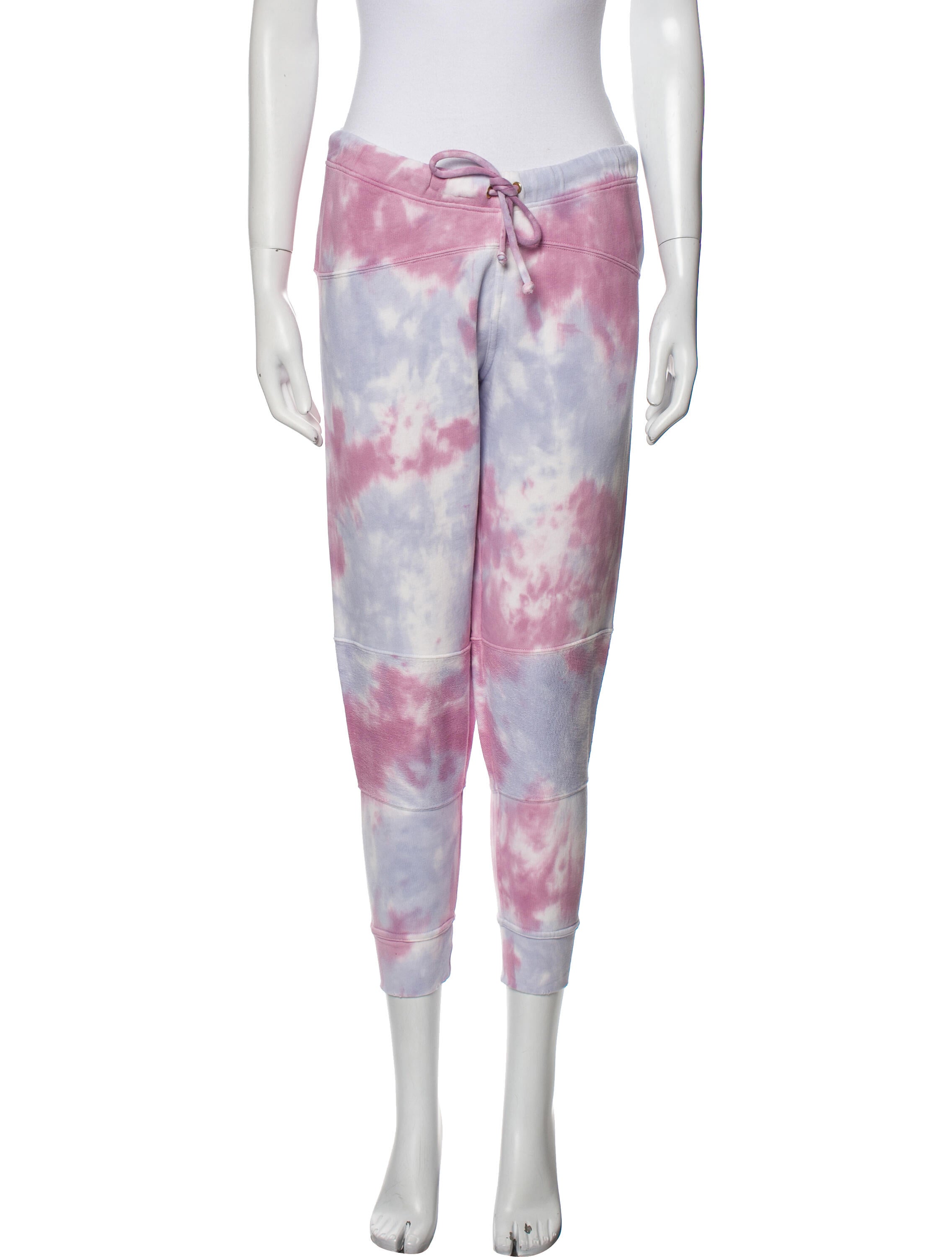 LoveShackFancy Tie-Dye Print Raw-Edge Trim Sweatpants