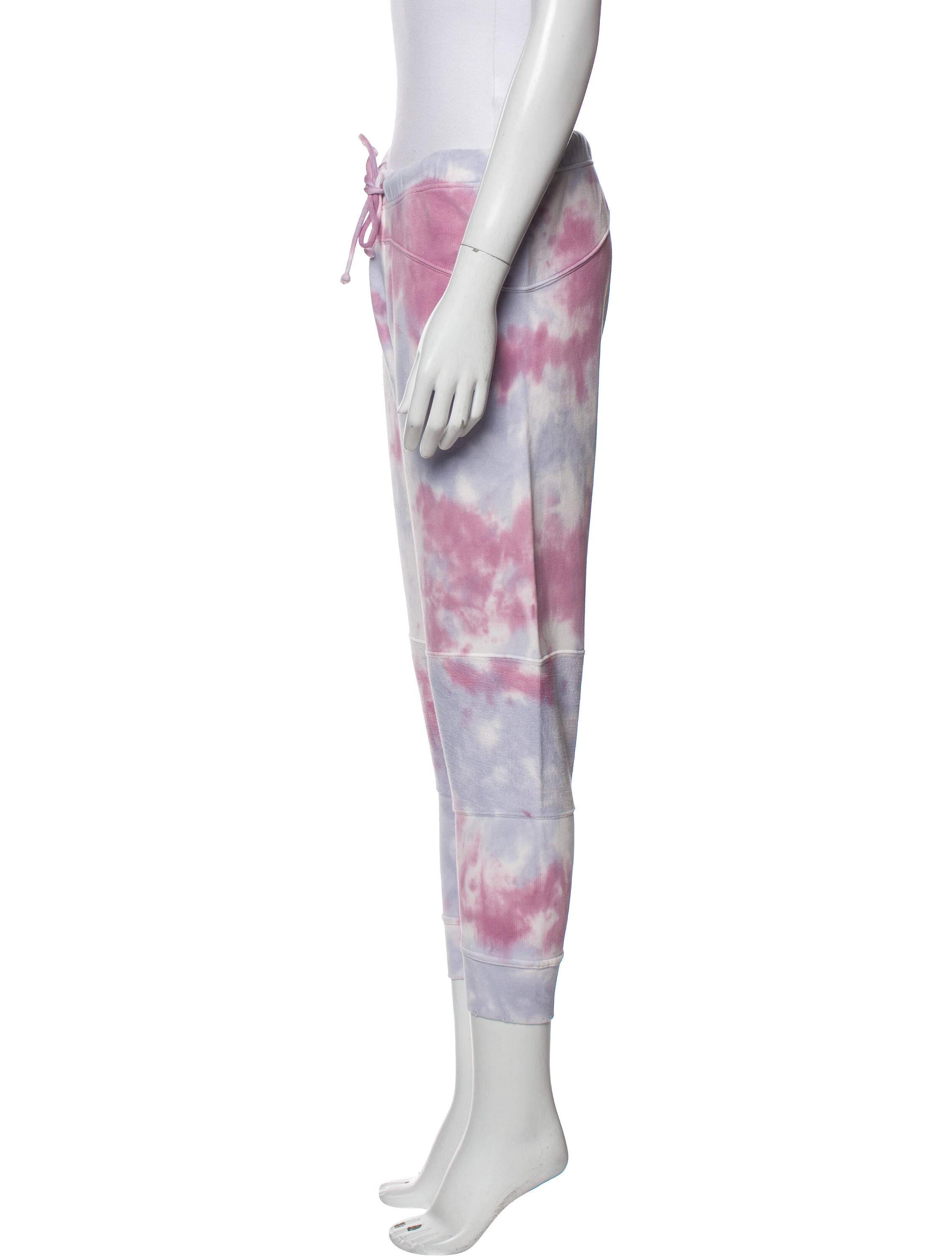 LoveShackFancy Tie-Dye Print Raw-Edge Trim Sweatpants
