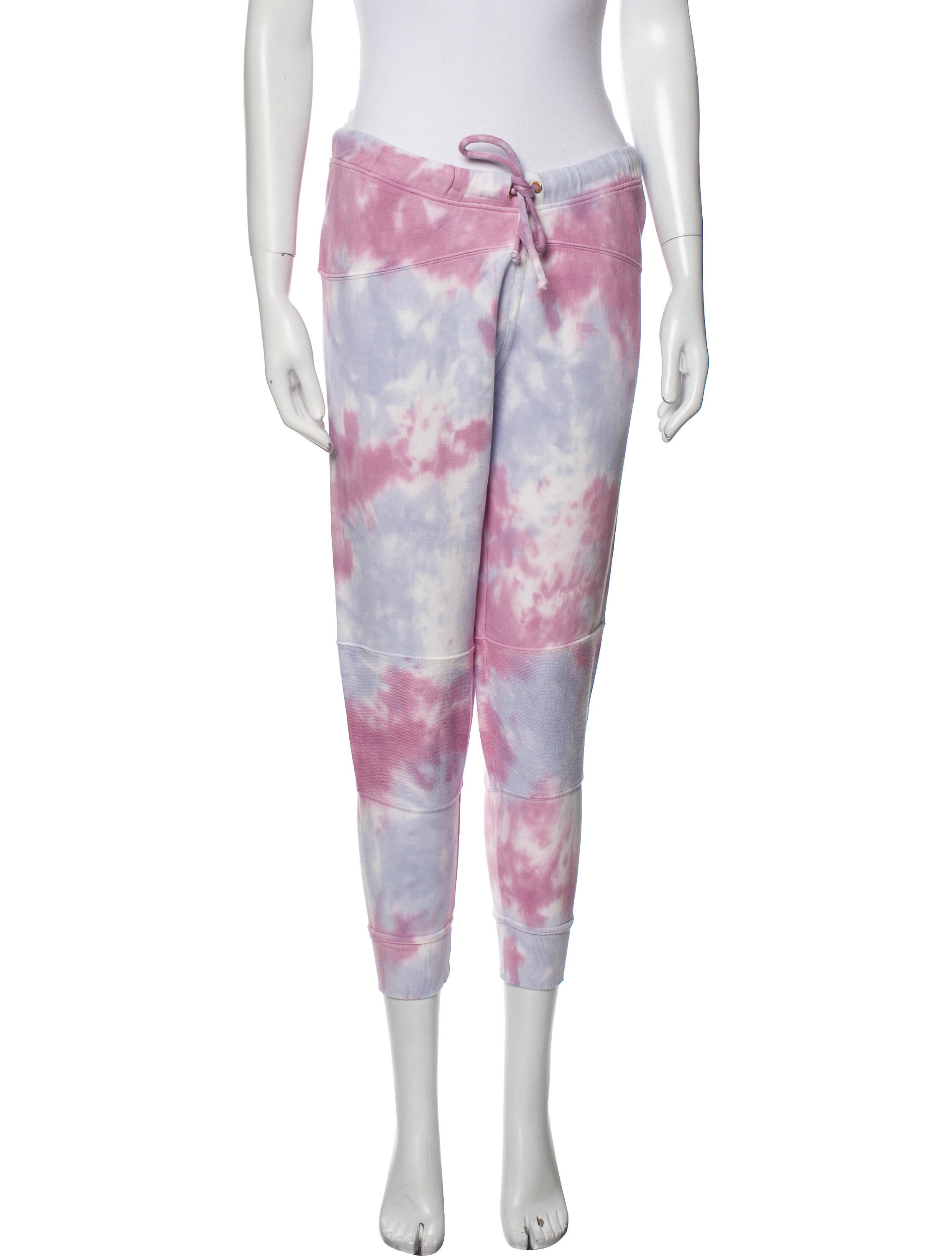 LoveShackFancy Tie-Dye Print Raw-Edge Trim Sweatpants