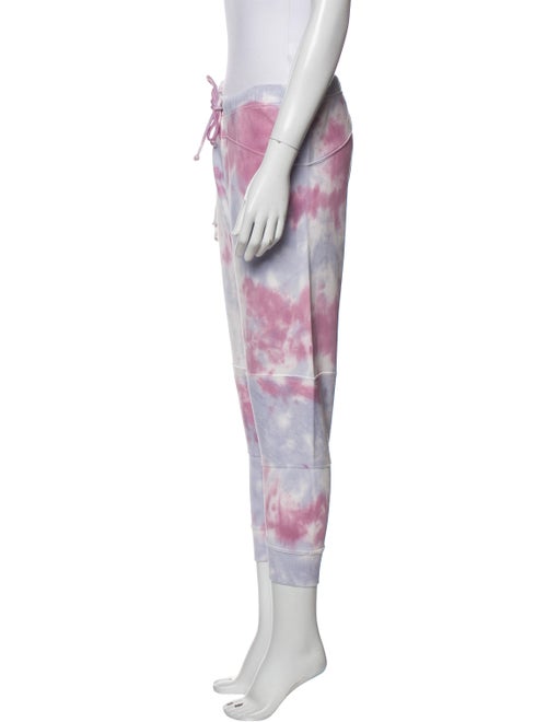 LoveShackFancy Tie-Dye Print Raw-Edge Trim Sweatpants