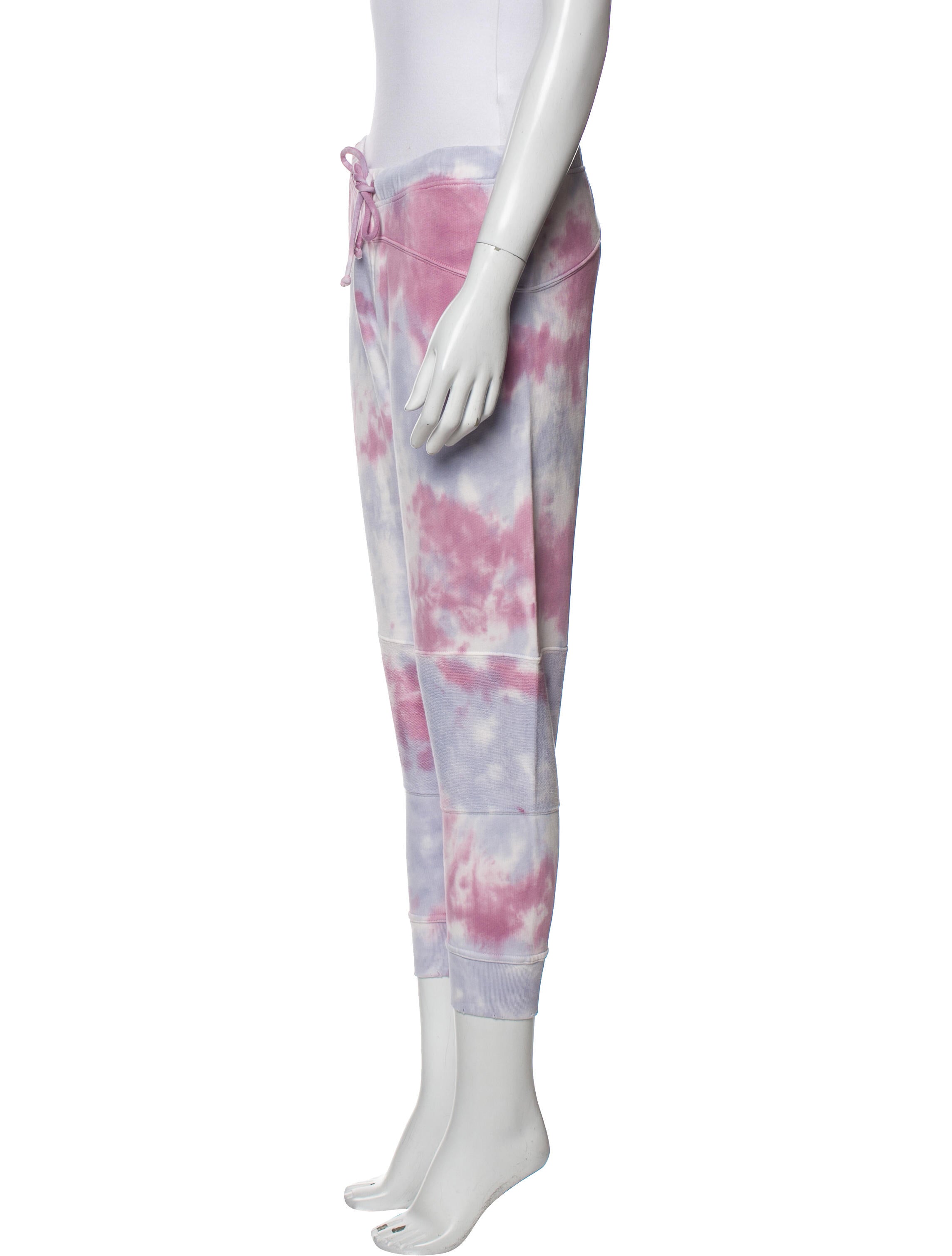 LoveShackFancy Tie-Dye Print Pleated Accents Sweatpants